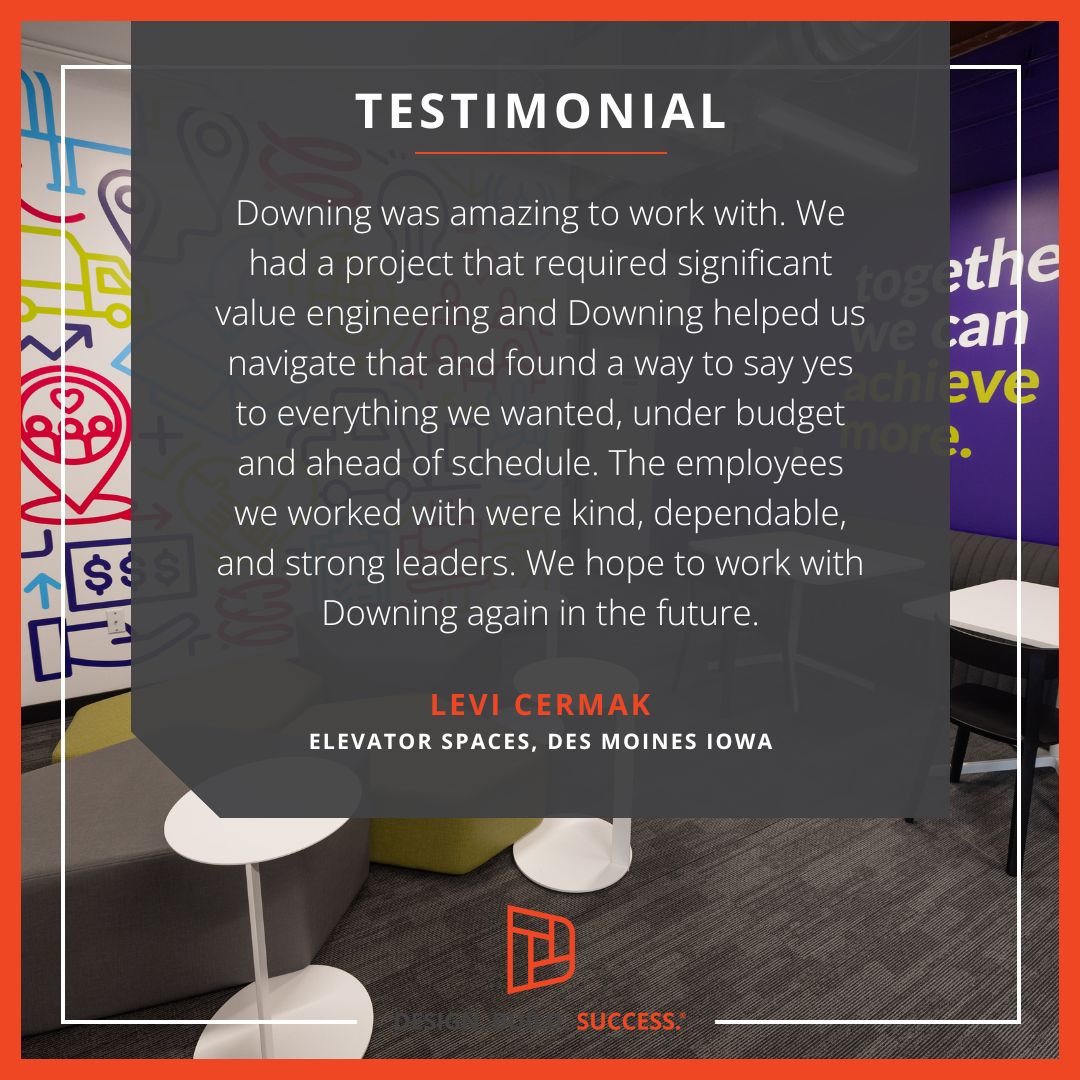 Testimonial Levi at Elevator Spaces, Des Moines, Iowa