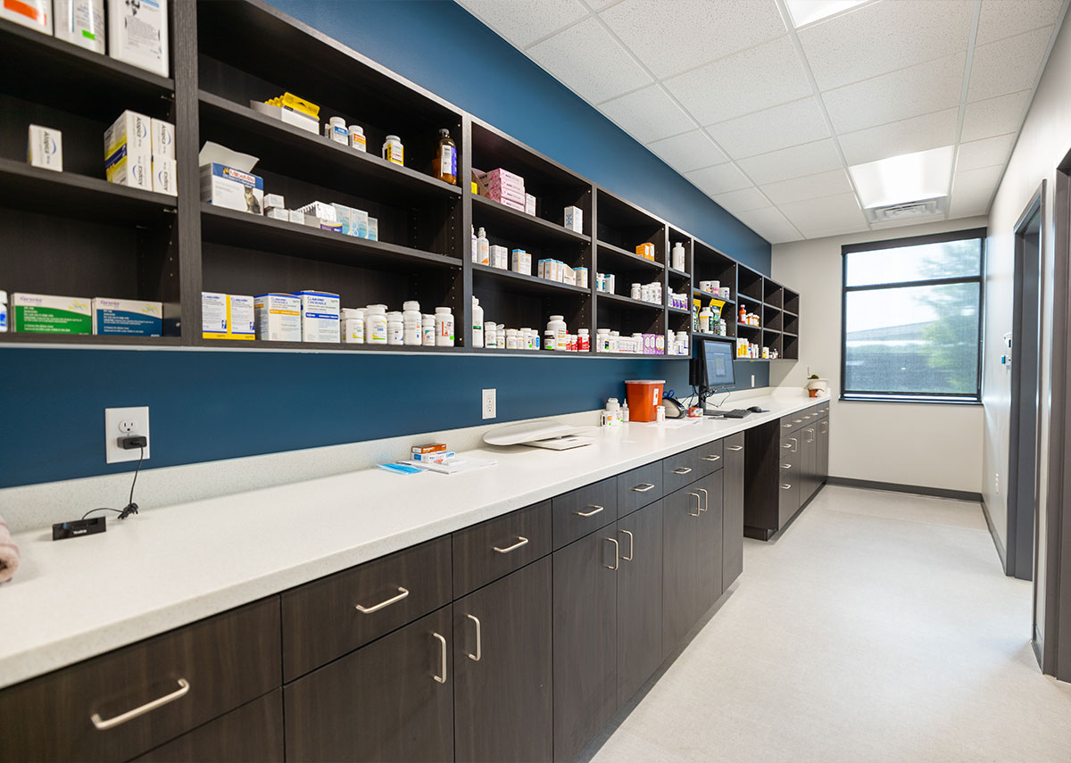 Carlisle Veterinary Clinic medication storage area